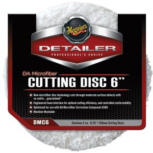 Meguiar’s DA Microfiber Cutting Disc 6″, disc polish abraziv cu microfibra 15,24 cm, pachet 2 buc